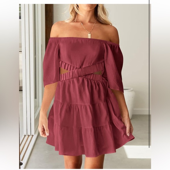 BTFBM party tiered a-lined mini dress..size XL..(NWT)paste red - Picture 4 of 5